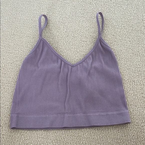 Lavender Ribbed Crop Top - Picture 1 of 1